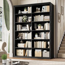 Large Wooden Bookcase – 6-Shelf Double Storage, 71.8"H x 47.2"W