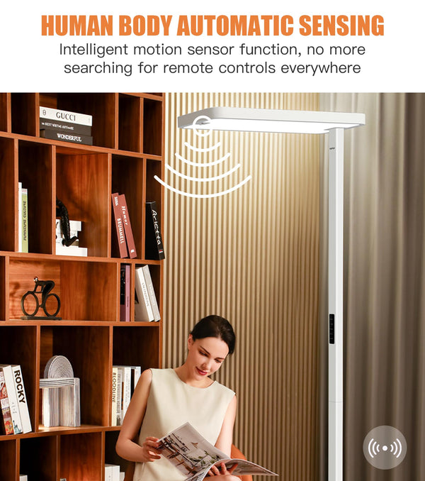 LED Floor Lamp with Motion Sensor – 9500LM, 4000K, Dimmable, Eye-Care Standing Light