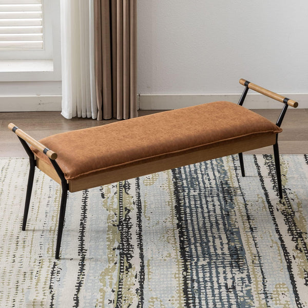 Rectangle Ottoman Bench with Arms