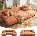 U-Shaped Convertible Sleeper Sofa with Pull-Out Bed