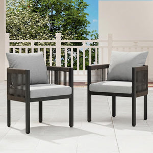 Outdoor Rope Dining Chairs with Cushions