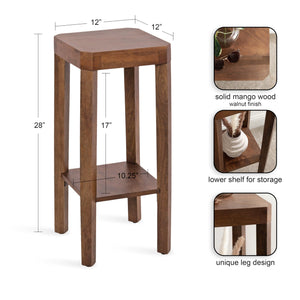 Two-Tier Square Wood Accent Table