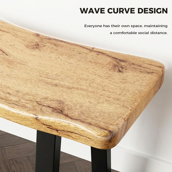59-Inch Farmhouse Dining Bench – Set of 2 (Oak / Walnut)