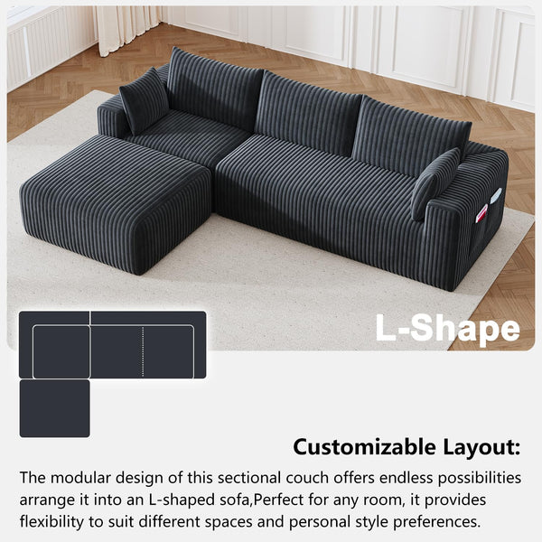 108" Modular L-Shaped Cloud Sectional Sofa
