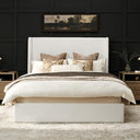 Queen/King Wingback Upholstered Platform Bed Frame