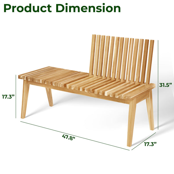 Convertible Acacia Wood Outdoor Bench