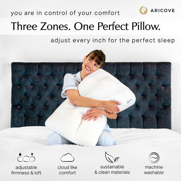 Adjustable Memory Foam Bed Pillow – Neck & Shoulder Support