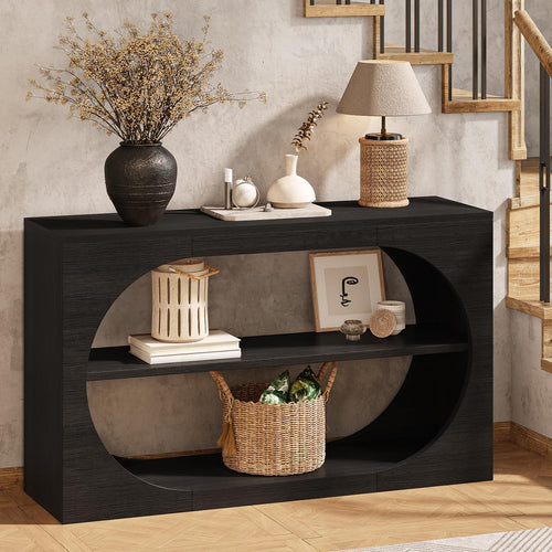 3-Tier Console Table with Storage Shelves