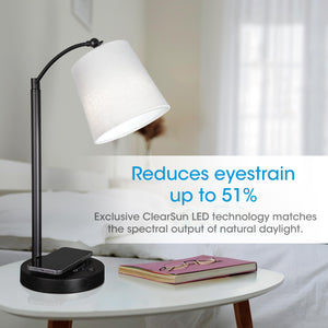 Adjustable LED Desk Lamp with Wireless Charging Pad