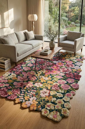 Hand-Tufted Wool Area Rug – Floral Cassia Design