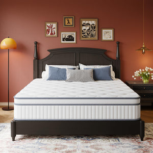 Hybrid Mattress with Cooling Gel Memory Foam & Pocket Springs – Full, Queen, King