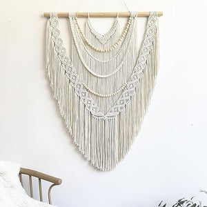 Extra Large Macrame Wall Hanging – 71"W x 32"H Boho Woven Tapestry