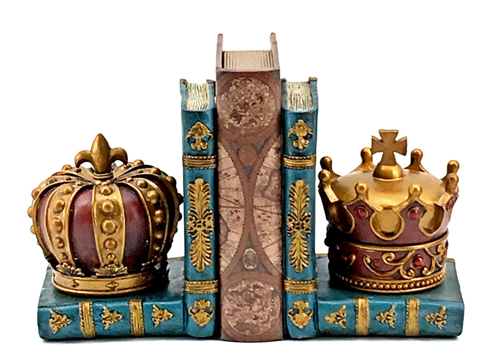 Chess King & Queen Decorative Bookends – Resin, 6 Inch