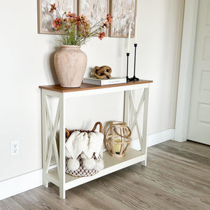Narrow Console Table with X-Shape Design