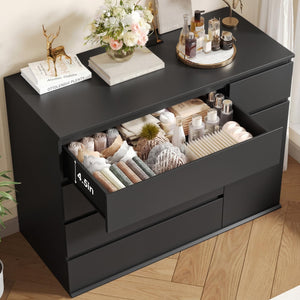 5-Drawer Dresser with Door Cabinet — Engineered Wood Storage Chest