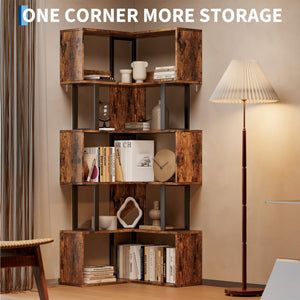 6-Tier L-Shaped Corner Bookshelf