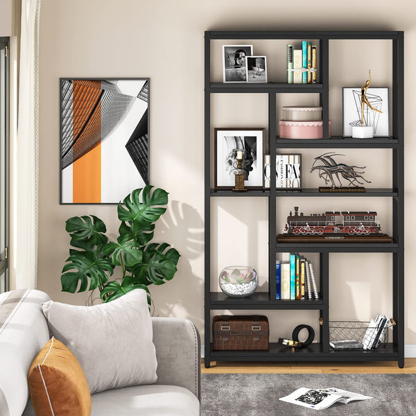 7-Tier Tall Bookcase with Open Shelves