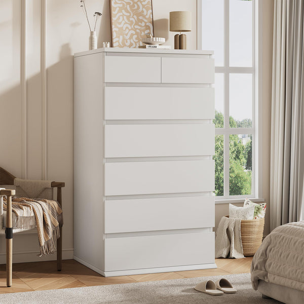 7-Drawer Tall Dresser with Jewelry Storage