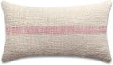 Striped Cotton Lumbar Pillow Cover, 12x20, Bohemian Accent