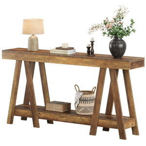 Farmhouse Console Table 2-Tier, 70.87" Wide