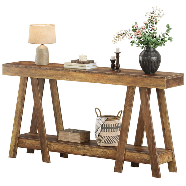 Farmhouse Console Table 2-Tier, 70.87" Wide