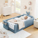 Kids Upholstered Twin Daybed Frame with Bunny Ear Headboard