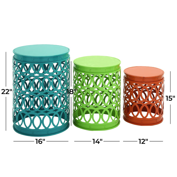 Metal Nesting Accent Tables Set of 3