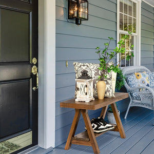 Solid Wood Farmhouse Bench – Rustic Indoor Entryway & Dining Seat