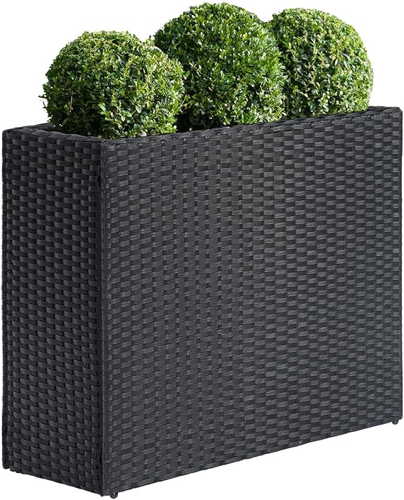 Tall Rectangular Outdoor Planter with Removable Liner