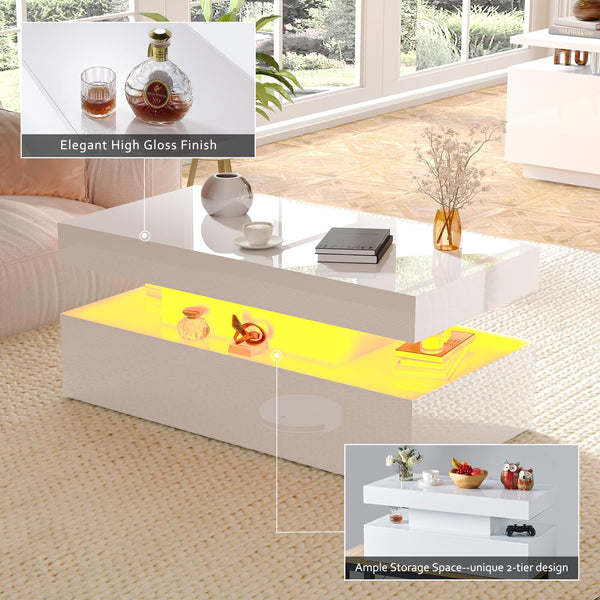 3-Piece Modern Living Room Table Set with Fireplace TV Stand & Coffee Table