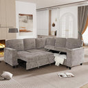 L-Shaped Sectional Sleeper Sofa with Pull-Out Bed & Storage