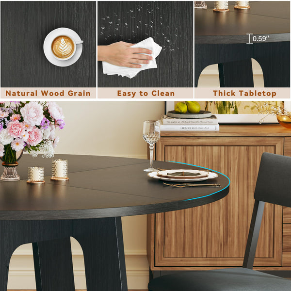 Round Dining Table Set with Upholstered Chairs