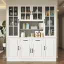 Kitchen Storage Cabinet with Glass Doors