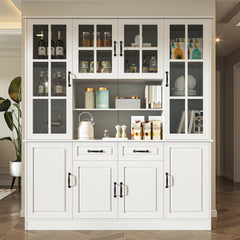 Kitchen Storage Cabinet with Glass Doors