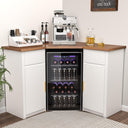 L-Shaped Corner Bar Cabinet with Fridge Space