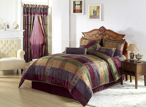 7-Piece Jacquard Patchwork Comforter Set