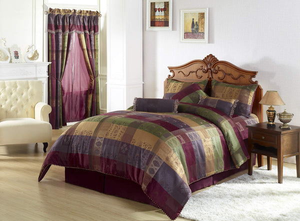 7-Piece Jacquard Patchwork Comforter Set