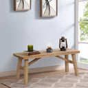Farmhouse Wood Entryway Bench – Solid Rustic Seat for Living & Dining Room