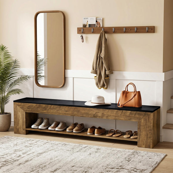 71-Inch Extra Long Entryway Bench with Shoe Storage