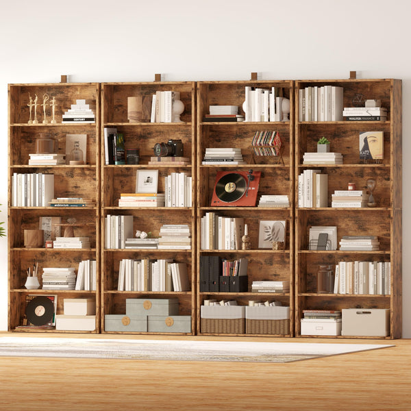 6-Tier Bookcase Set of 2 — 70" Tall