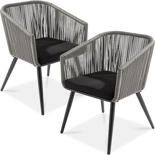 Wicker Patio Dining Chairs Set of 2