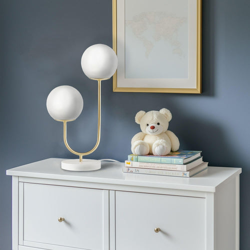 Dual Globe Frosted Glass Table Lamp