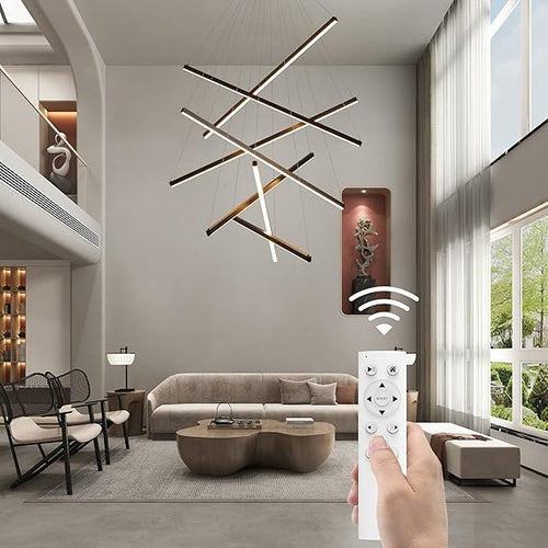 Modern LED Dimmable Chandelier – Black Pendant Light
