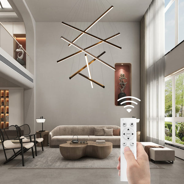 Modern LED Dimmable Chandelier – Black Pendant Light