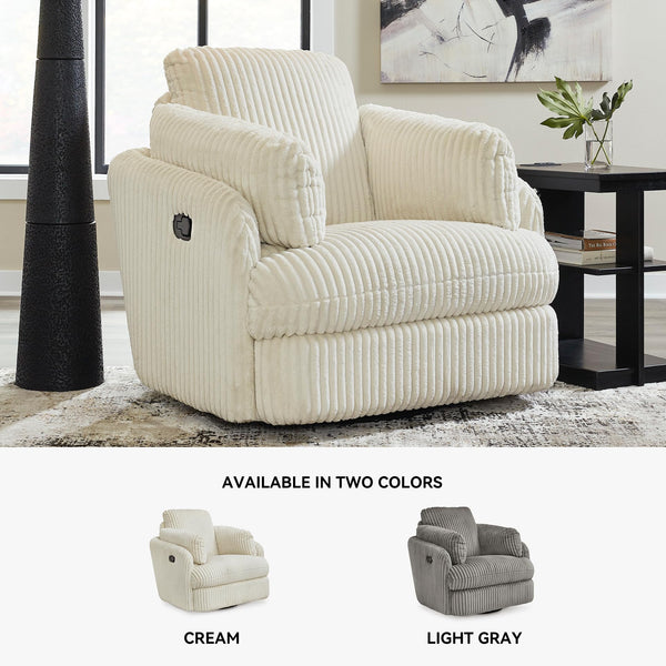 Swivel Glider Rocker Recliner with Bolster Pillows and Hidden Storage