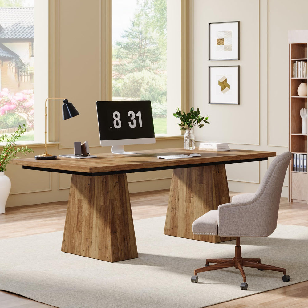 63-Inch Executive Desk with Double Pedestal
