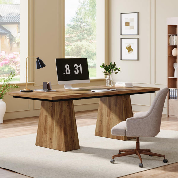 63-Inch Executive Desk with Double Pedestal