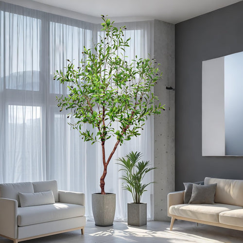 Artificial Faux Olive Tree – Realistic Indoor Potted Silk Plant