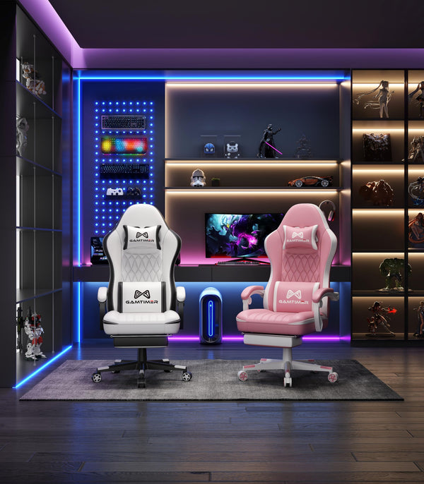 Ergonomic Gaming Chair with Footrest, Headrest & Lumbar Support – 400 lbs Capacity