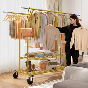Heavy Duty Double Rod Clothes Rack
